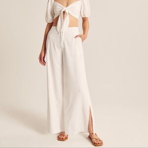 Abercrombie & Fitch Linen Side Slit Pant